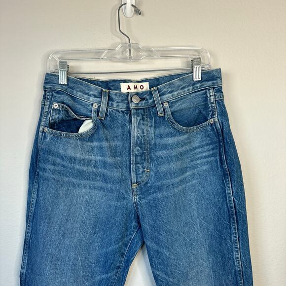 AMO Loverboy Jeans Stargaze Wash Size 29 Straight Leg High Rise Cropped - Picture 3 of 9